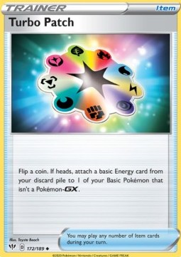 Turbo Patch Pokemon card from Darkness Ablaze