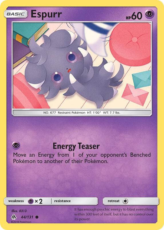 Espurr Pokemon card from SM - Forbidden Light