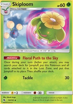 Skiploom Pokemon card from Lost Thunder