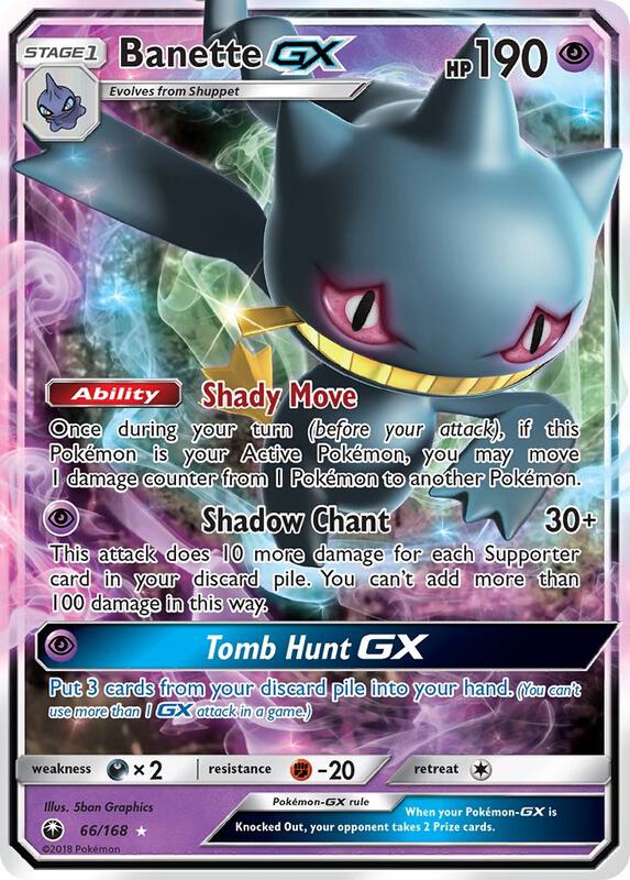Banette GX Pokemon card from SM - Celestial Storm