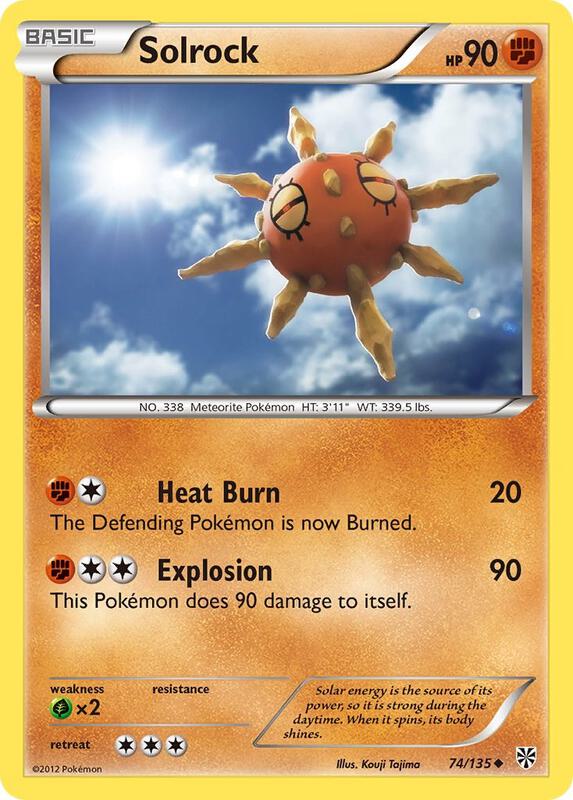 Solrock Pokemon card from Plasma Storm