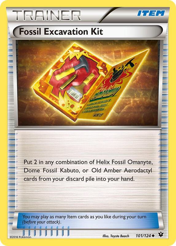 Fossil Excavation Kit Pokemon card from XY - Fates Collide
