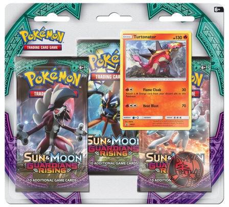 Guardians Rising 3 Pack Blister [Turtonator] Pokemon card from SM - Guardians Rising