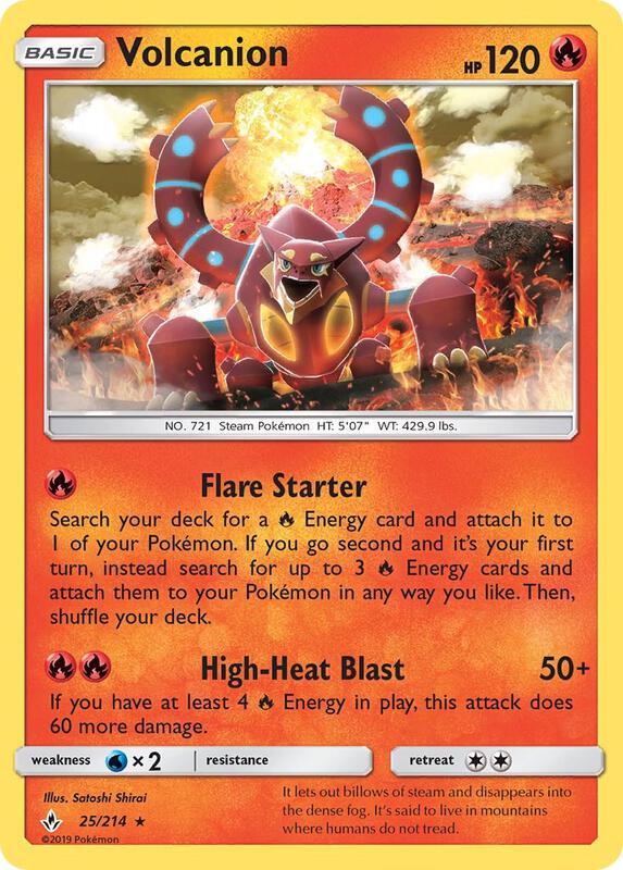 Volcanion Pokemon card from SM - Unbroken Bonds
