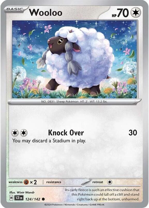 Wooloo Pokemon card from SV07: Stellar Crown