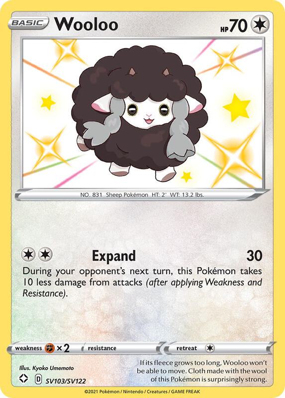 Wooloo Pokemon card from Shining Fates: Shiny Vault