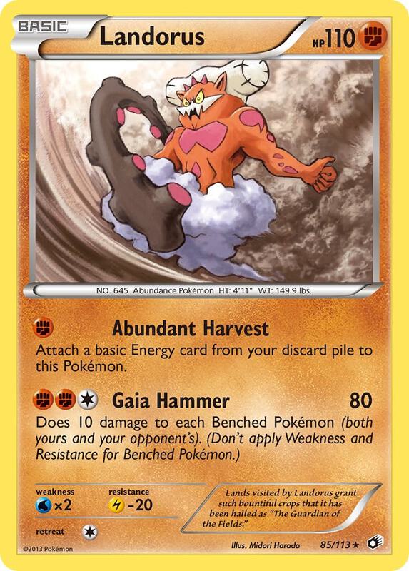 Landorus Pokemon card from Legendary Treasures