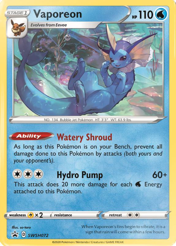 Vaporeon - SWSH072 Pokemon card from SWSH: Sword & Shield Promo Cards