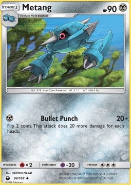 Metang Pokemon card from Celestial Storm