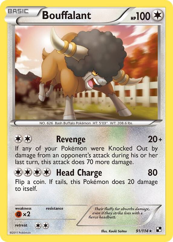 Bouffalant (91) Pokemon card from Black and White