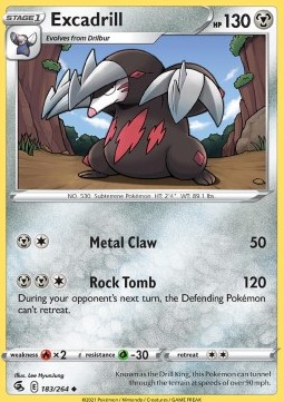 Excadrill Pokemon card from Fusion Strike