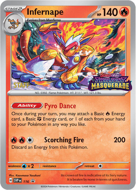 Infernape - 116 (Prerelease) [Staff] Pokemon card from SV:
