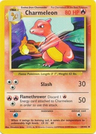 Charmeleon Pokemon card from Base Set