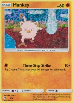 Mankey Pokemon card from McDonalds Collection 2019