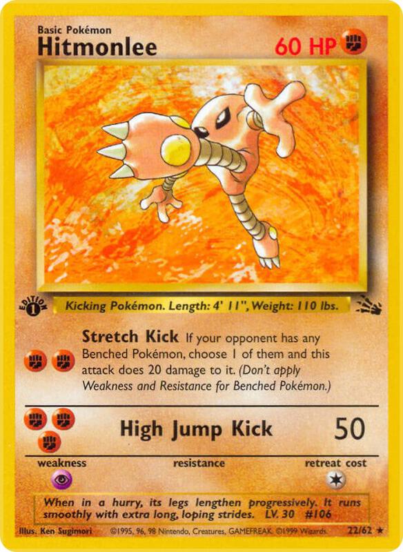 Hitmonlee (22) Pokemon card from Fossil