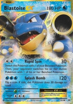 Blastoise EX Pokemon card from Evolutions