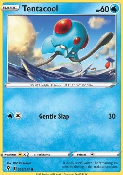 Tentacool (Holo) Pokemon card from Evolving Skies