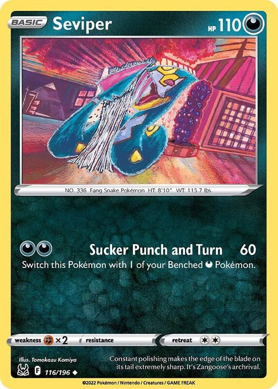 Seviper Pokemon card from SWSH11: Lost Origin