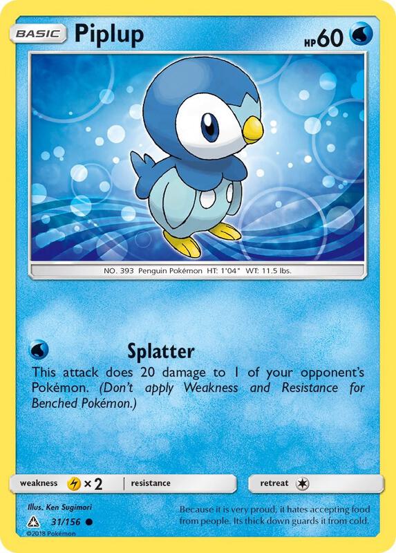 Piplup (31) Pokemon card from SM - Ultra Prism