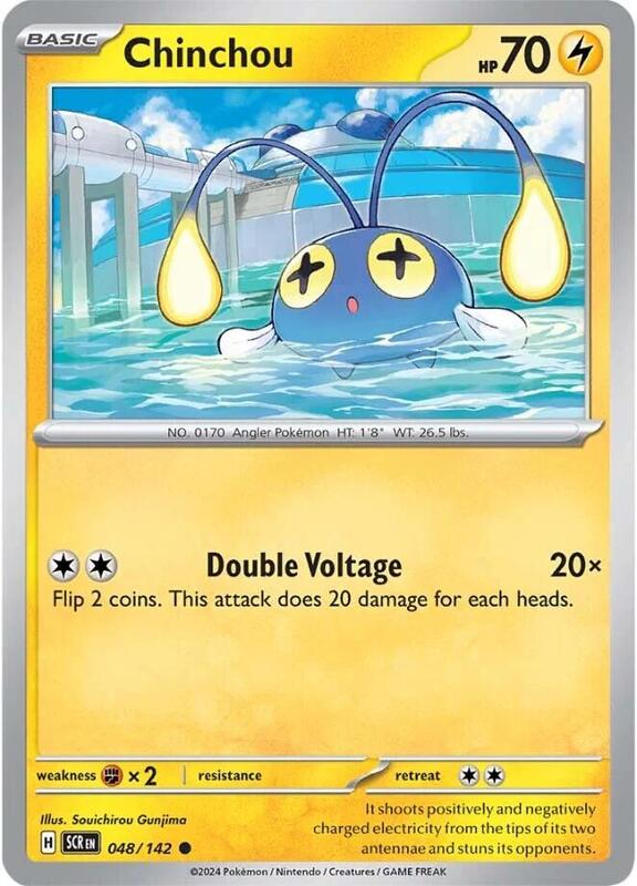 Chinchou Pokemon card from SV07: Stellar Crown
