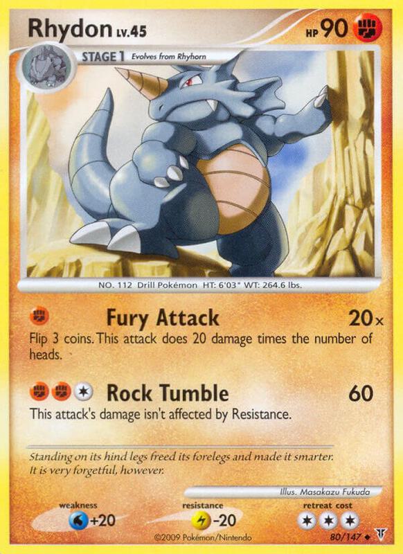 Rhydon Pokemon card from Supreme Victors