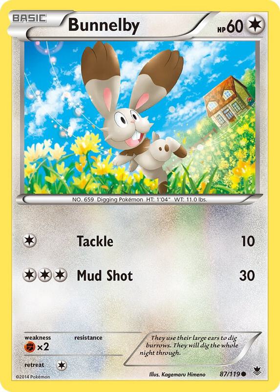 Bunnelby Pokemon card from XY - Phantom Forces