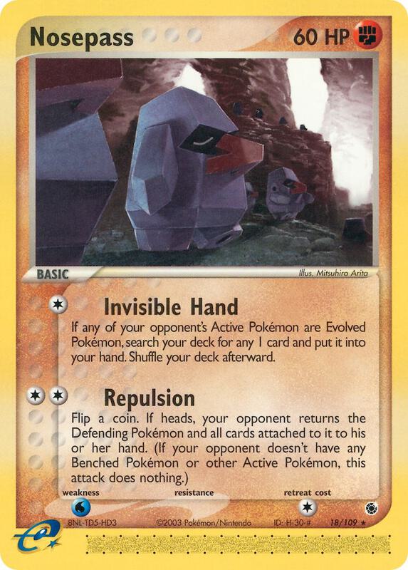 Nosepass Pokemon card from Ruby and Sapphire