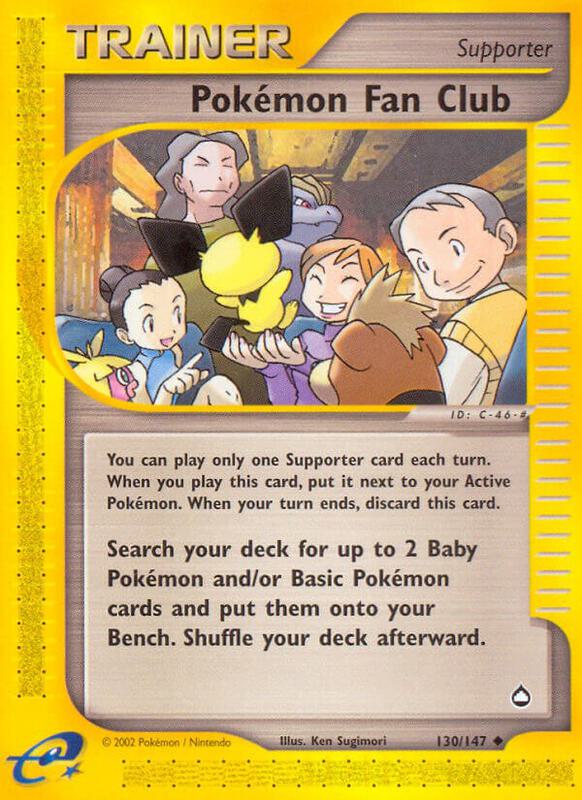 Pokemon Fan Club Pokemon card from Aquapolis