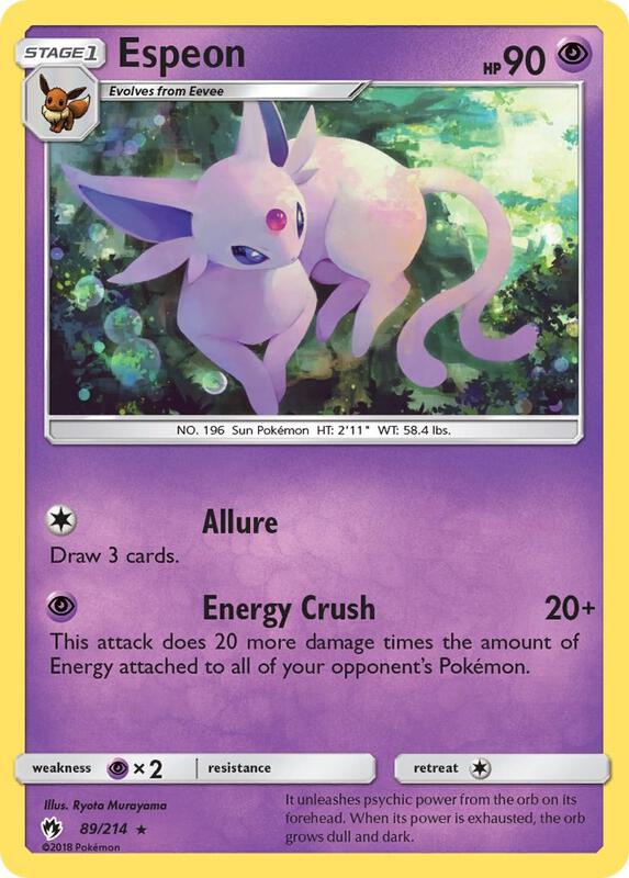 Espeon Pokemon card from SM - Lost Thunder