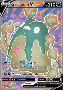 Garbodor V Pokemon card from Evolving Skies