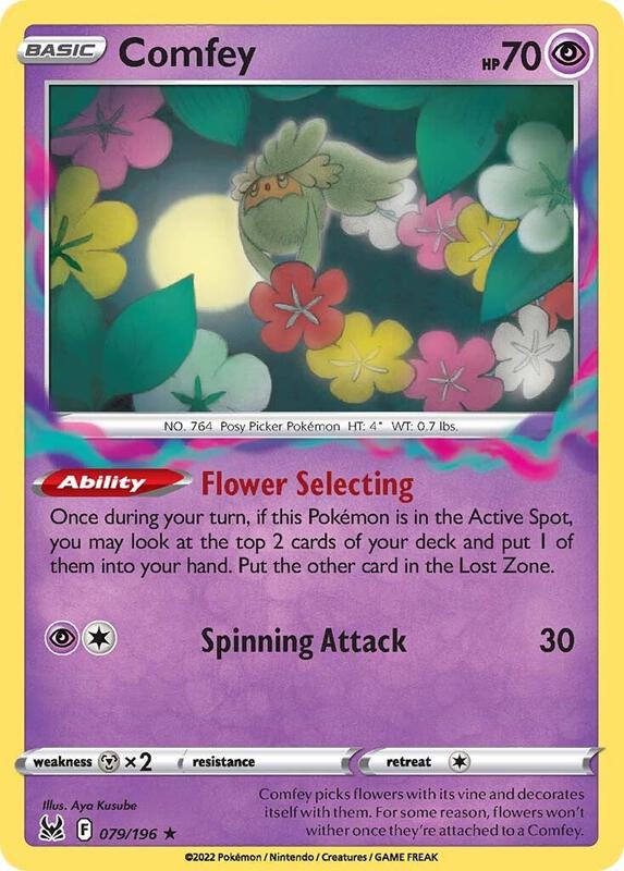 Comfey Pokemon card from SWSH11: Lost Origin