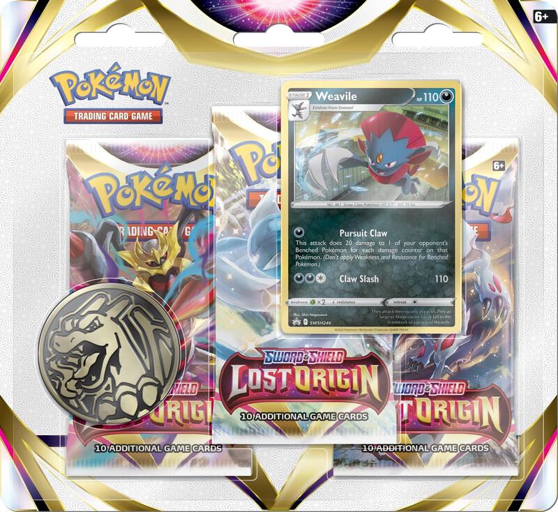 Lost Origin 3 Pack Blister [Weavile] Pokemon card from SWSH11: Lost Origin