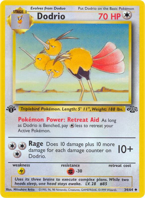 Dodrio Pokemon card from Jungle
