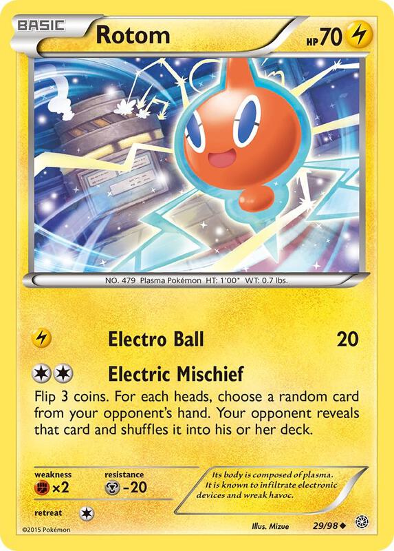 Rotom Pokemon card from XY - Ancient Origins