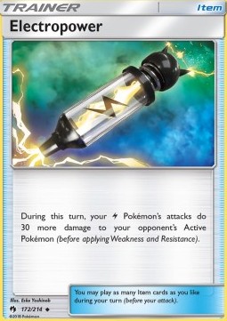 Electropower Pokemon card from Lost Thunder