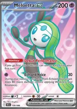 Meloetta ex Pokemon card from Black Bolt