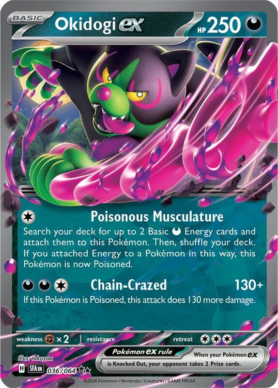 Okidogi ex Pokemon card from SV: Shrouded Fable