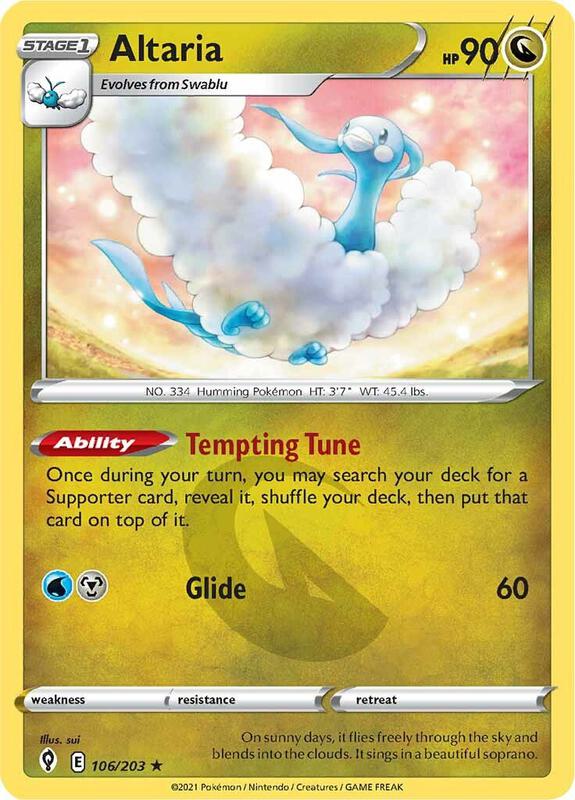 Altaria Pokemon card from SWSH07: Evolving Skies