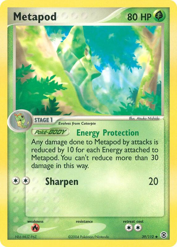 Metapod Pokemon card from FireRed & LeafGreen