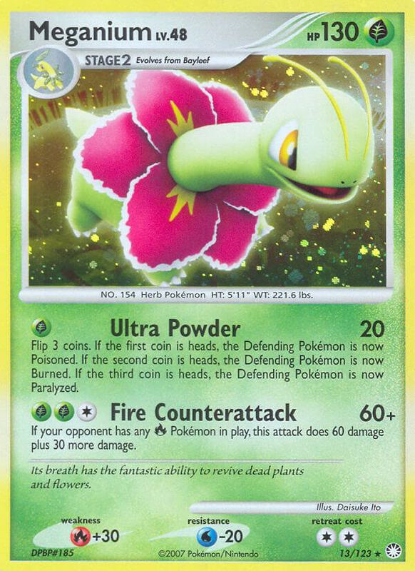Meganium Pokemon card from Mysterious Treasures