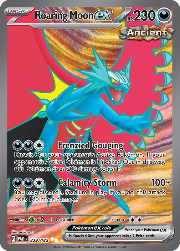 Roaring Moon ex Pokemon card from SV04: Paradox Rift