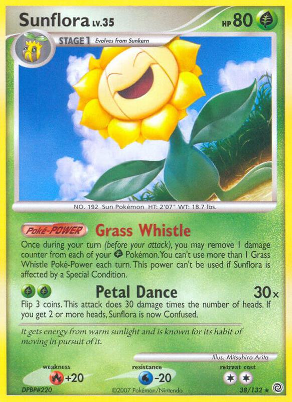 Sunflora Pokemon card from Secret Wonders