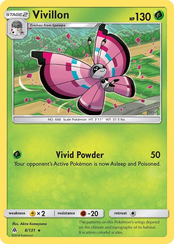 Vivillon Pokemon card from SM - Forbidden Light