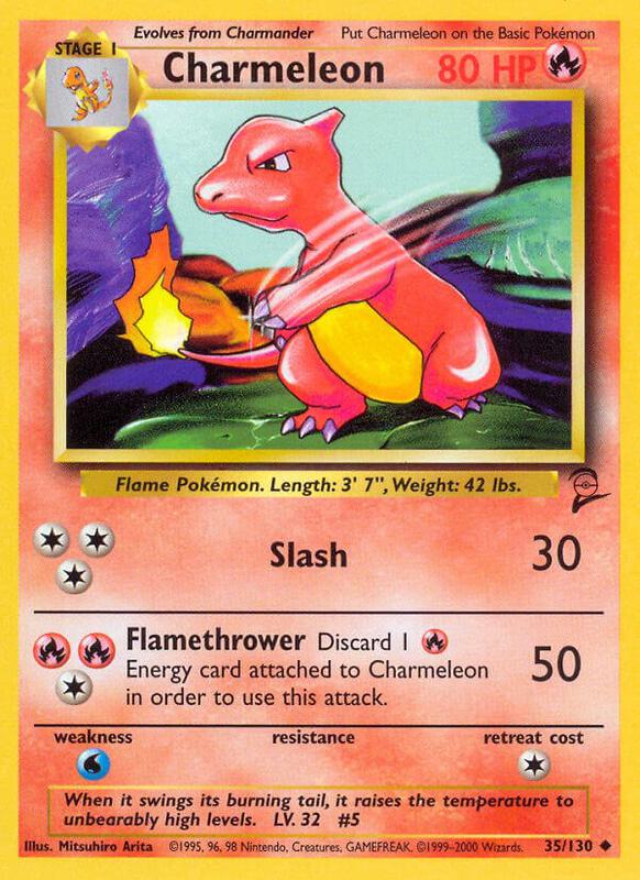 Charmeleon Pokemon card from Base Set 2
