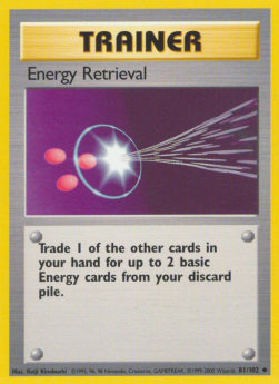 Energy Retrieval Pokemon card from Base Set