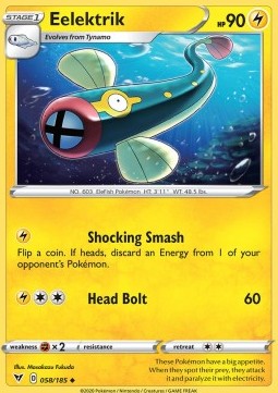 Eelektrik Pokemon card from Vivid Voltage