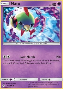 Natu Pokemon card from Lost Thunder