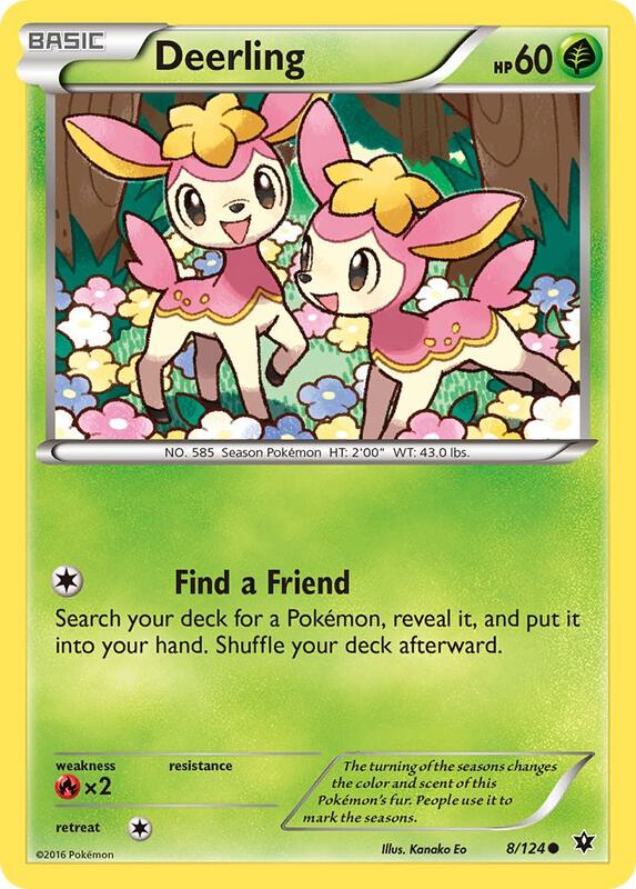 Deerling Pokemon card from XY - Fates Collide