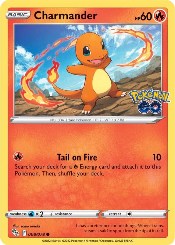 Charmander Pokemon card from Pokemon GO