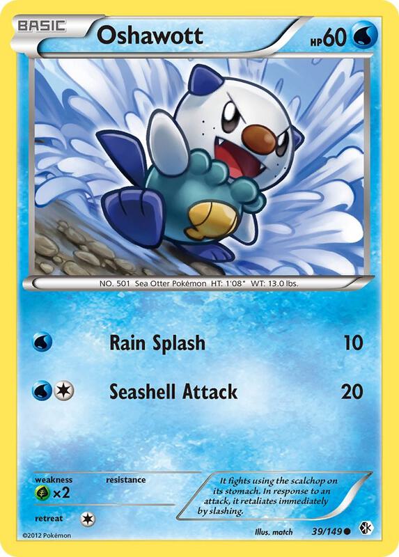 Oshawott Pokemon card from Boundaries Crossed